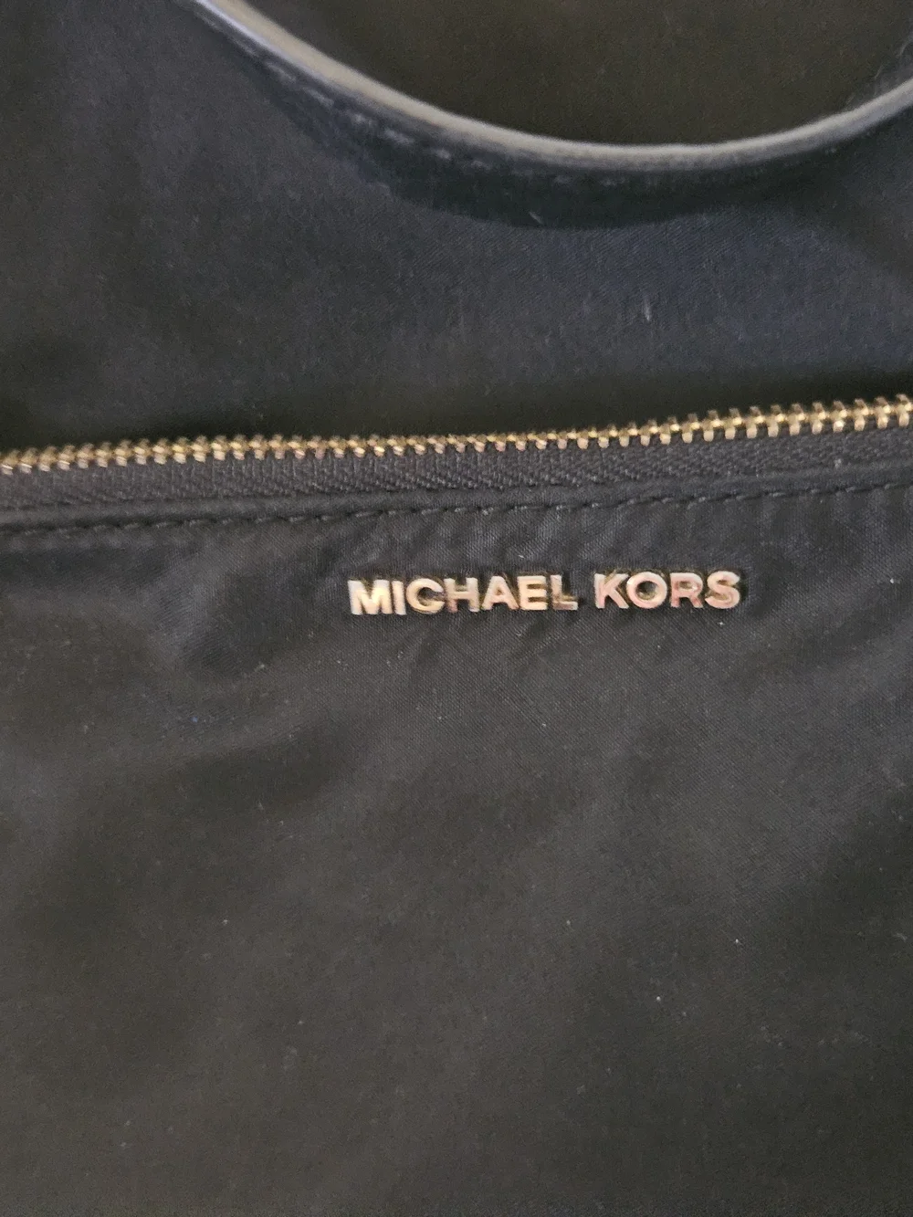 Michael Kors Black Tote with Gold Logo Trim